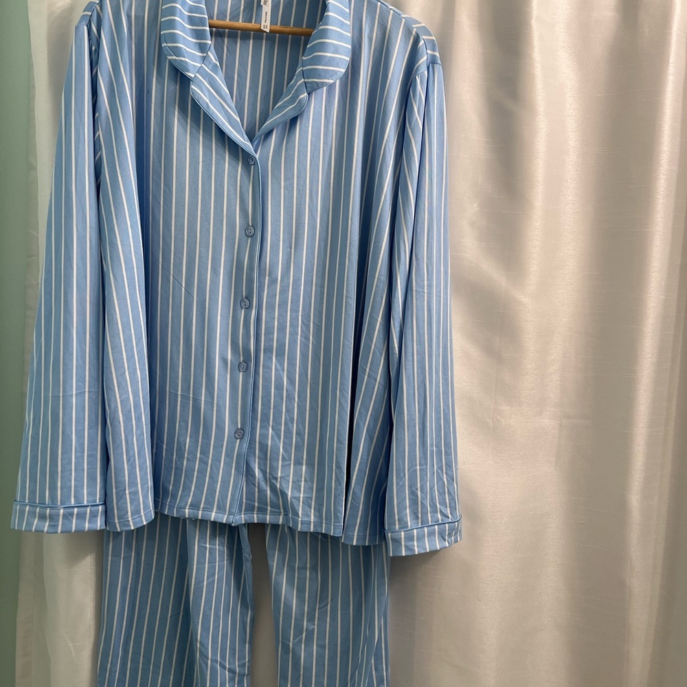 Blue Striped Women’s Pajama Set